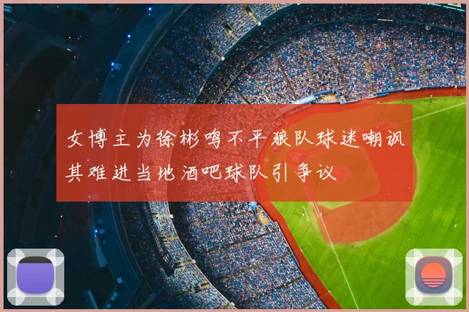 女博主为徐彬鸣不平狼队球迷嘲讽其难进当地酒吧球队引争议